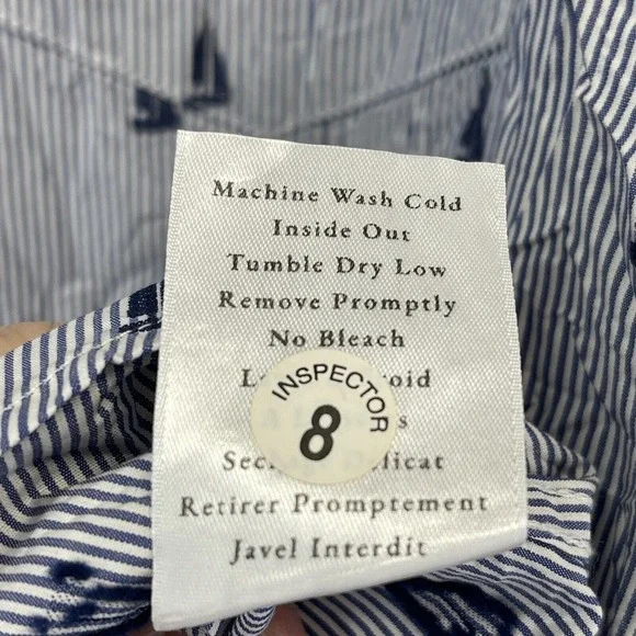 Frank & Eileen Navy and White Button Down Shirt - Picture 6 of 12